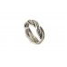 Unisex band twisted wire Ring Jewelry 925 Sterling Silver P 149